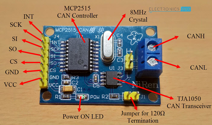 Arduino MCP2515 CAN总线接口MCP2515可以模块组件